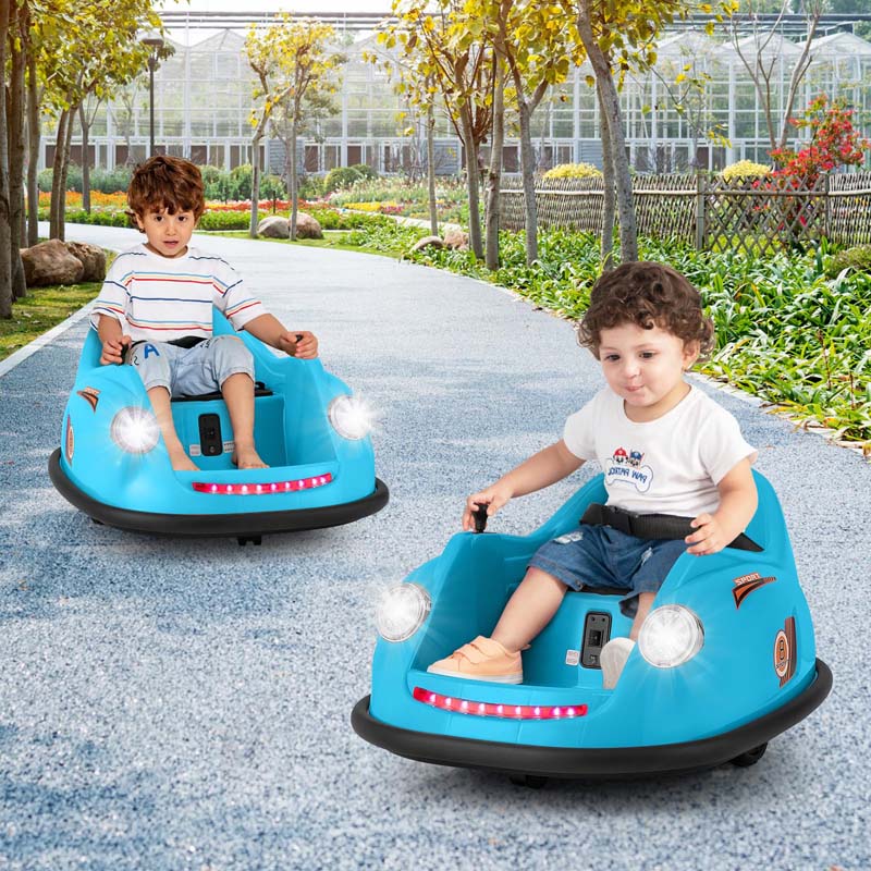 12V Electric Kids Ride on Bumper Car with Remote Control, 360° Spin & LED Lights, Battery Powered Baby Bumping Toy Car for Toddlers Ages 2-5