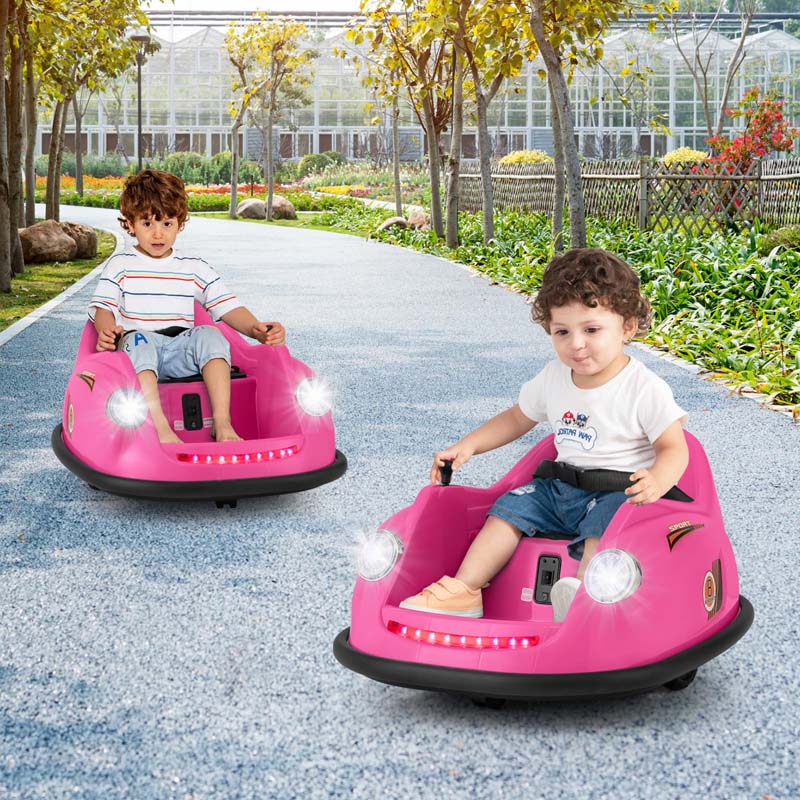 12V Electric Kids Ride on Bumper Car with Remote Control, 360° Spin & LED Lights, Battery Powered Baby Bumping Toy Car for Toddlers Ages 2-5