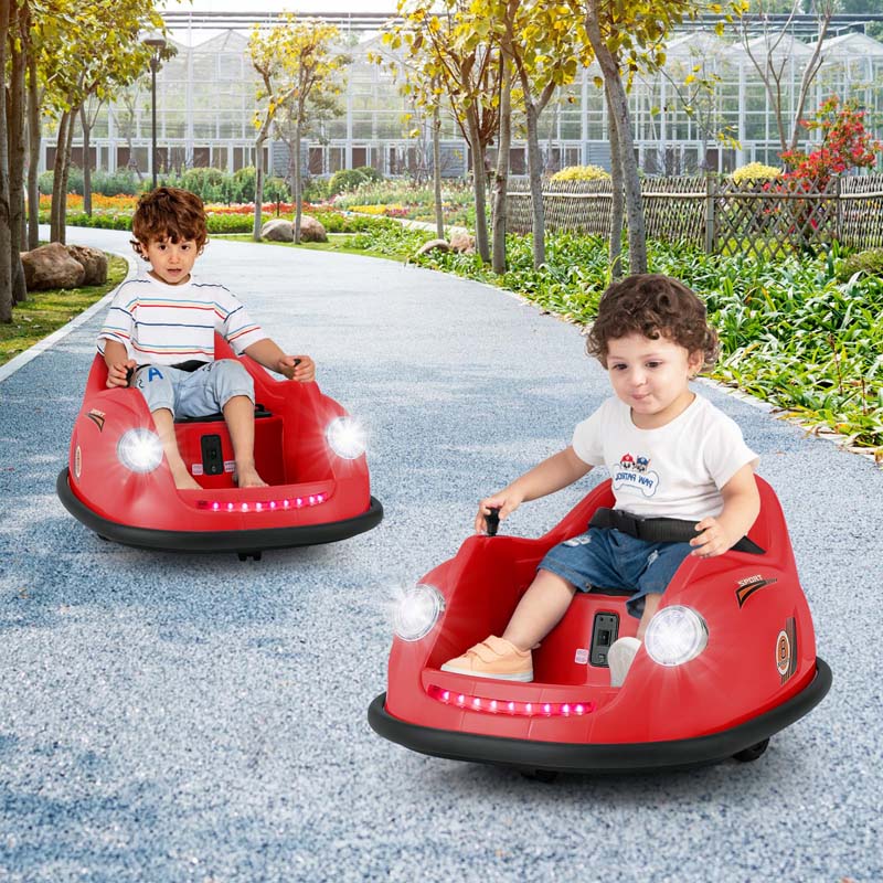 12V Electric Kids Ride on Bumper Car with Remote Control, 360° Spin & LED Lights, Battery Powered Baby Bumping Toy Car for Toddlers Ages 2-5