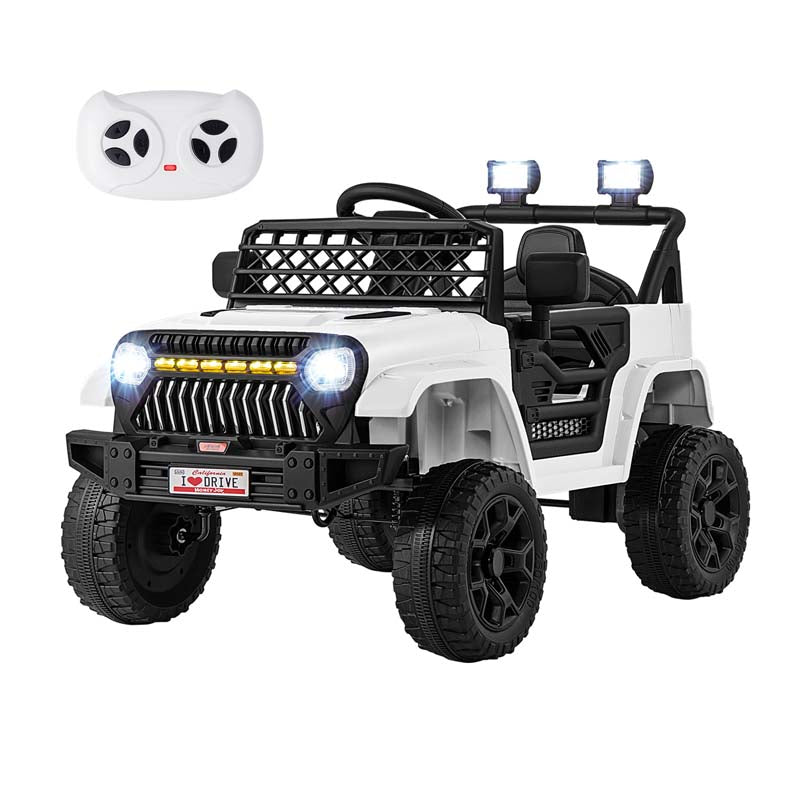 12V Kids Ride On Truck Car, Battery Powered Electric Vehicle with Parental Remote, LED Lights & Music Player for Boys & Girls Aged 3+