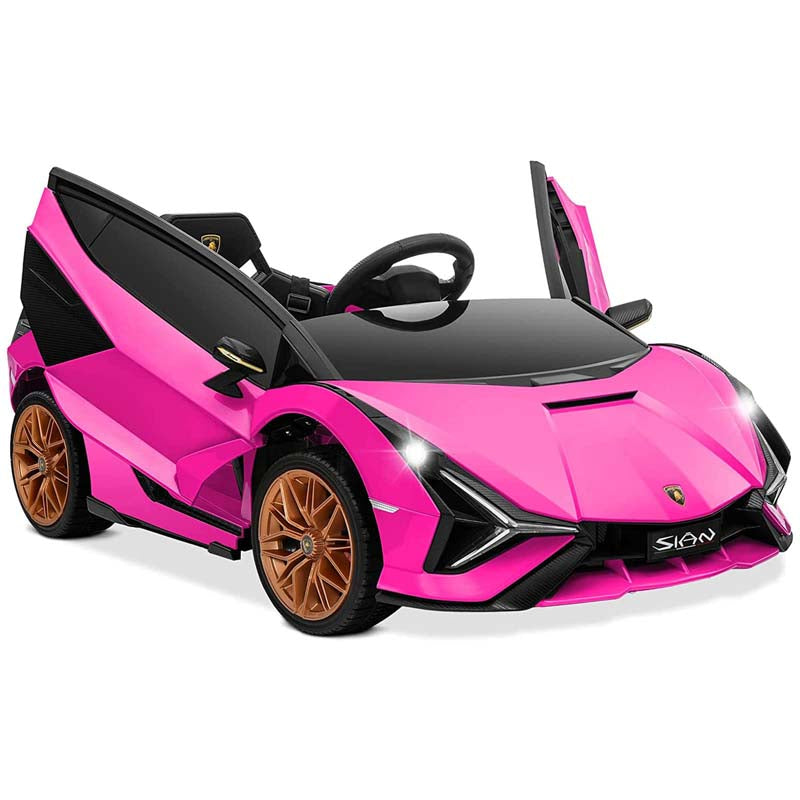 12V Licensed Lamborghini Sian FKP 37 Kids Ride-On Car with Remote, Electric Toy Roadster Carbon Fiber Textured for Toddler