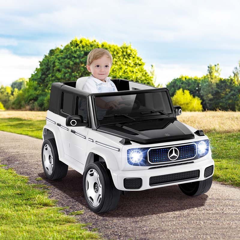 12V 4WD Kids Ride On Car, Licensed Mercedes-Benz EQG Battery Powered Electric Vehicle with Remote Control & Music