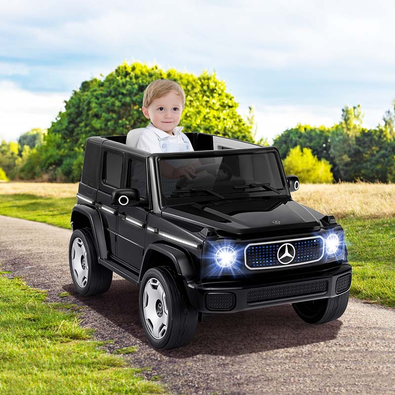 12V 4WD Kids Ride On Car, Licensed Mercedes-Benz EQG Battery Powered Electric Vehicle with Remote Control & Music
