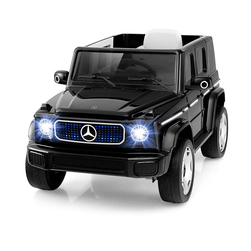 12V 4WD Kids Ride On Car, Licensed Mercedes-Benz EQG Battery Powered Electric Vehicle with Remote Control & Music
