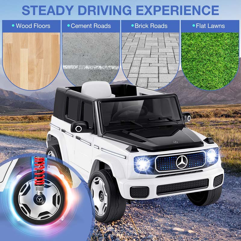 12V 4WD Kids Ride On Car, Licensed Mercedes-Benz EQG Battery Powered Electric Vehicle with Remote Control & Music