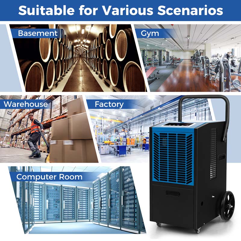 140 Pints 4500 Sq.Ft Crawl Space Dehumidifier with Pump & Drain Hose, Portable Industrial Commercial Dehumidifier for Basement Warehouse