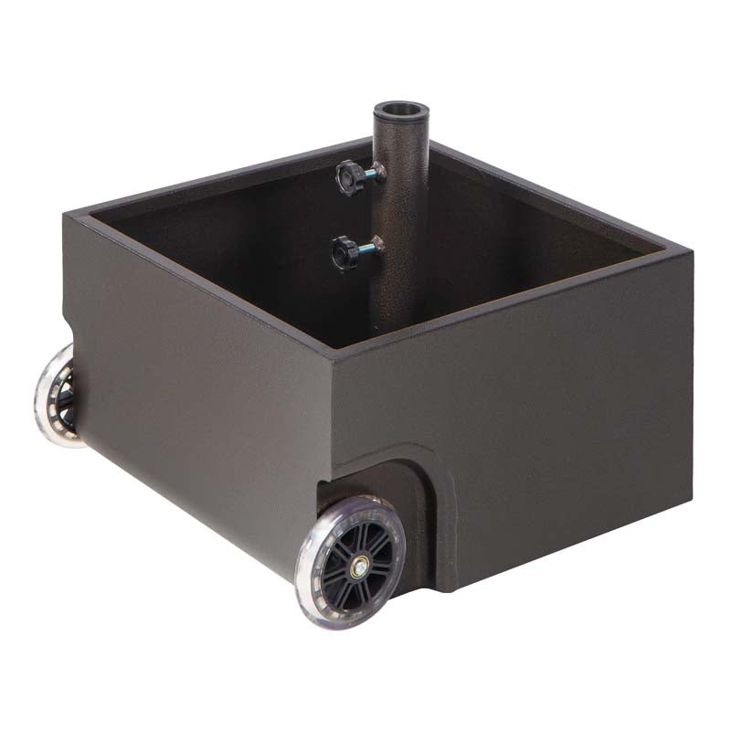 170 lbs 2-in-1 Patio Fillable Umbrella Base, Heavy Duty Umbrella Stand with Wheels, Planter Box & Drainage Hole for Patio Garden Poolside