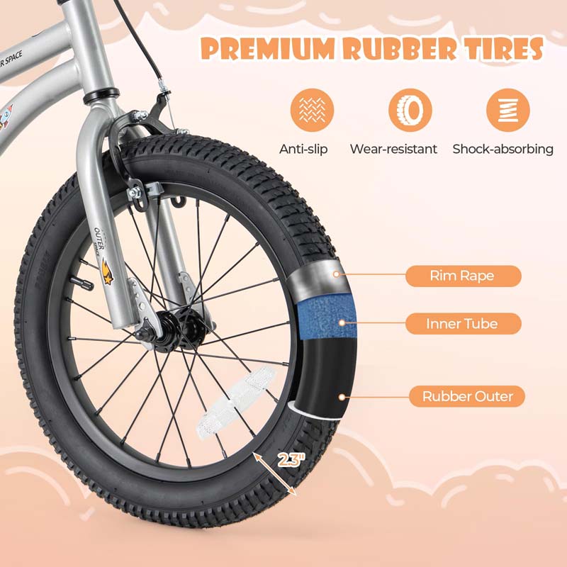16" Kids Bike for 4-7 Years Old Girls Boys Sport Bicycle with Adjustable Saddle, Training Wheels, Reflectors