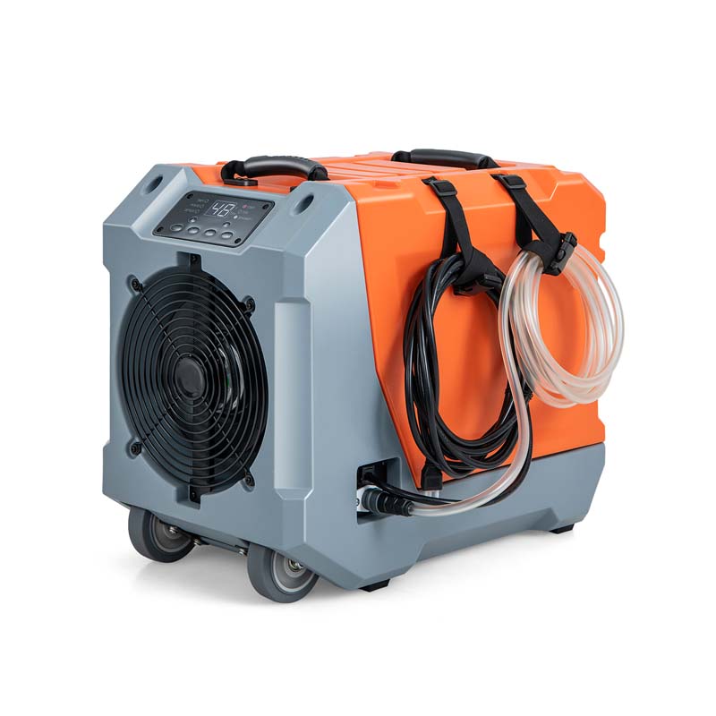 163 PPD Commercial Dehumidifier Built-in Pump & Drain Hose, Auto Defrost, Portable Industrial Dehumidifier for Basement