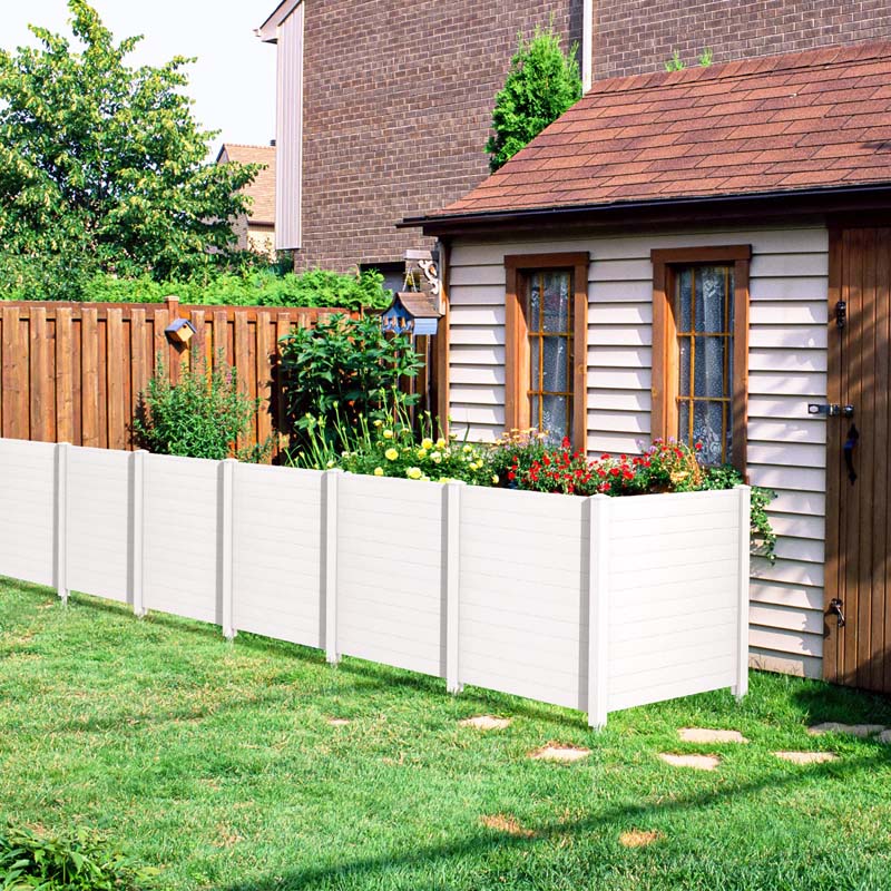 2/4 Panels Air Conditioner Fence, 48"W x 48"H Outdoor Privacy Screen Decorative Trash Can Enclosure PVC Pickets for Garden Patio Lawn
