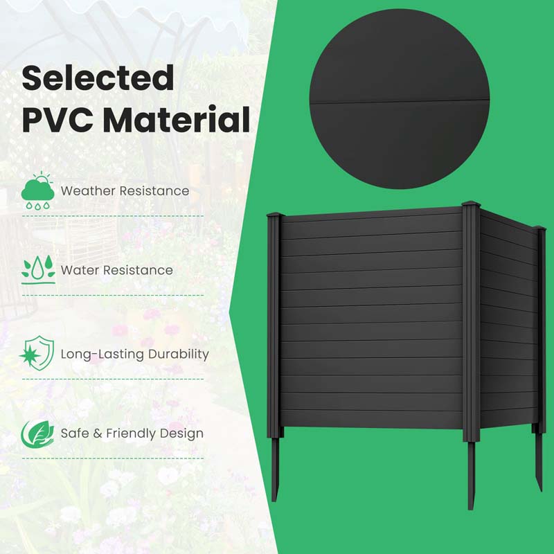 2/4 Panels Air Conditioner Fence, 48"W x 48"H Outdoor Privacy Screen Decorative Trash Can Enclosure PVC Pickets for Garden Patio Lawn