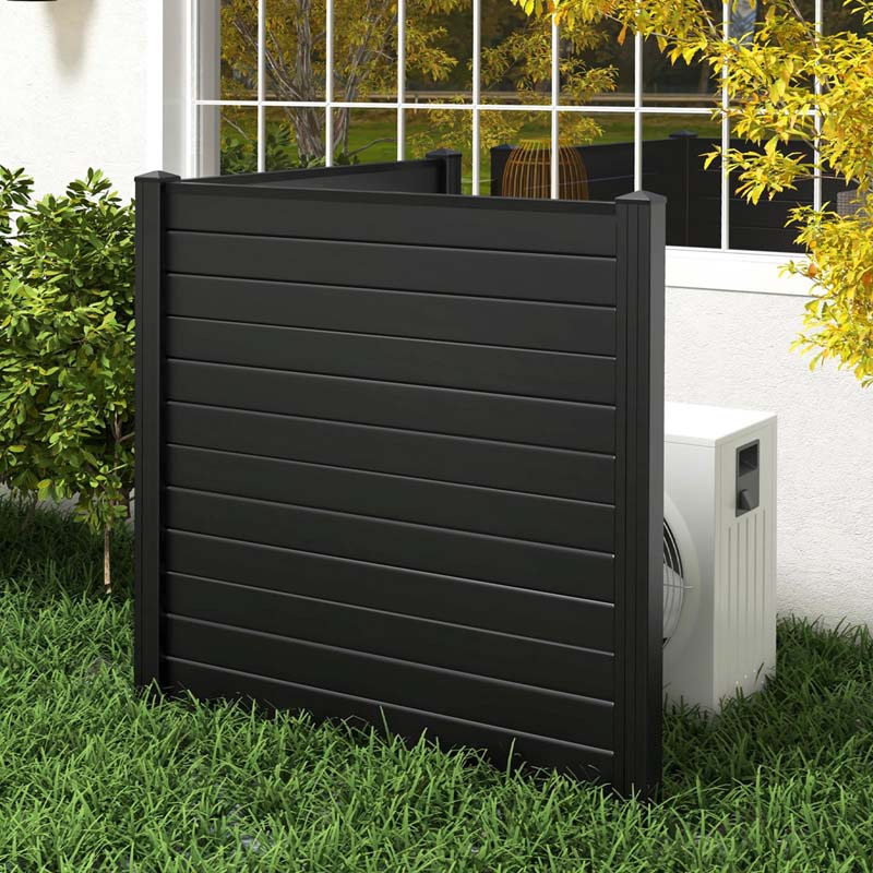 2/4 Panels Air Conditioner Fence, 48"W x 48"H Outdoor Privacy Screen Decorative Trash Can Enclosure PVC Pickets for Garden Patio Lawn