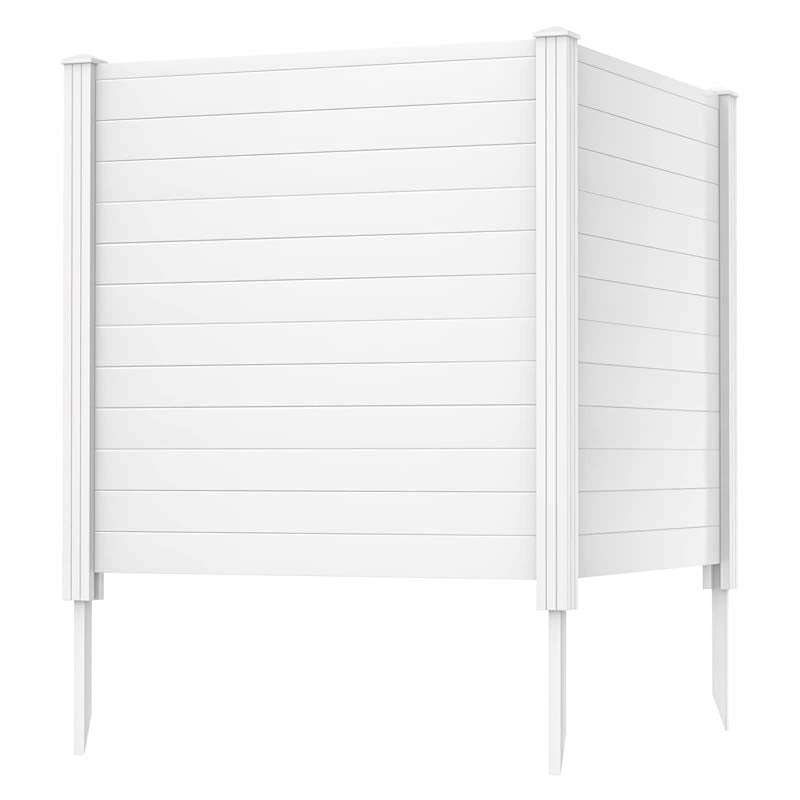 2/4 Panels Air Conditioner Fence, 48"W x 48"H Outdoor Privacy Screen Decorative Trash Can Enclosure PVC Pickets for Garden Patio Lawn