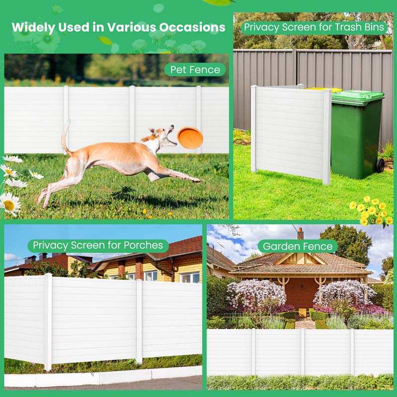 2/4 Panels Air Conditioner Fence, 48"W x 48"H Outdoor Privacy Screen Decorative Trash Can Enclosure PVC Pickets for Garden Patio Lawn