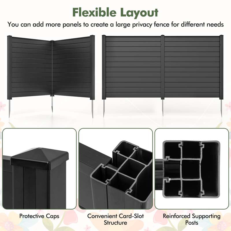 2/4 Panels Air Conditioner Fence, 48"W x 48"H Outdoor Privacy Screen Decorative Trash Can Enclosure PVC Pickets for Garden Patio Lawn