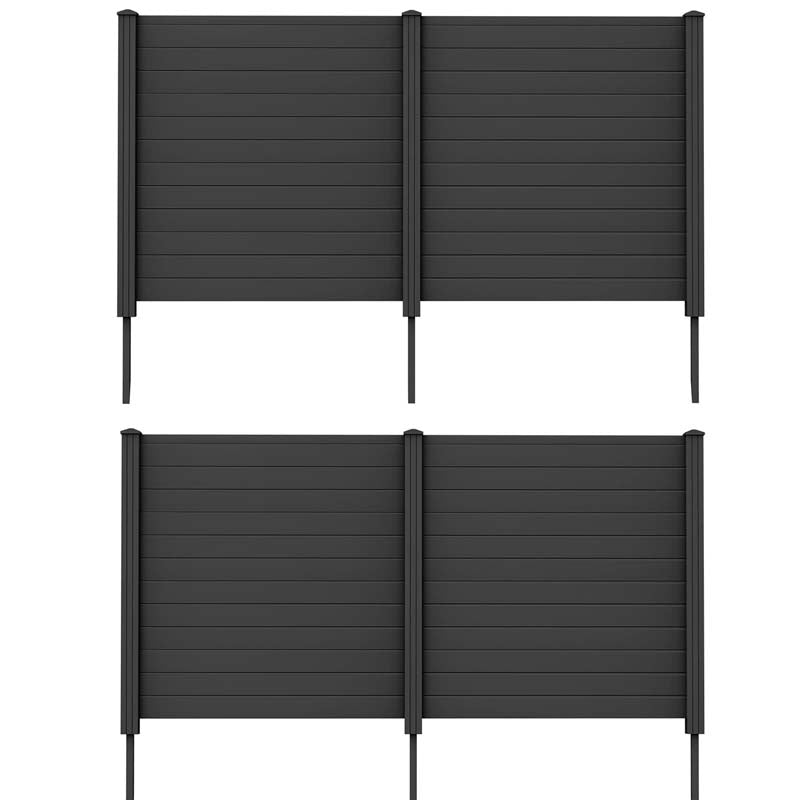 Outdoor Privacy Screen 2/4 Panels, 48"W x 48"H No-Dig Decorative Air Conditioner Fence & Trash Can Enclosure with 3 Metal Stakes