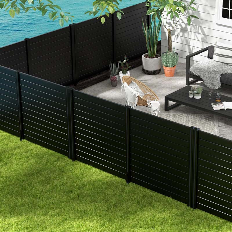 2/4 Panels Air Conditioner Fence, 48"W x 48"H Outdoor Privacy Screen Decorative Trash Can Enclosure PVC Pickets for Garden Patio Lawn