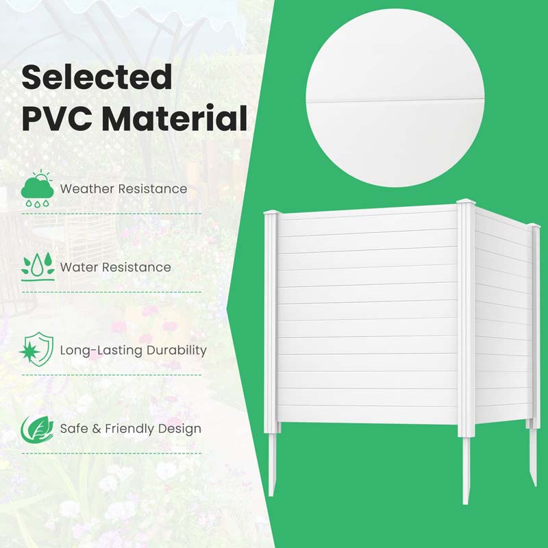 2/4 Panels Air Conditioner Fence, 48"W x 48"H Outdoor Privacy Screen Decorative Trash Can Enclosure PVC Pickets for Garden Patio Lawn