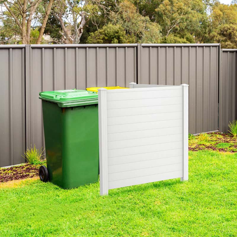 2/4 Panels Air Conditioner Fence, 48"W x 48"H Outdoor Privacy Screen Decorative Trash Can Enclosure PVC Pickets for Garden Patio Lawn