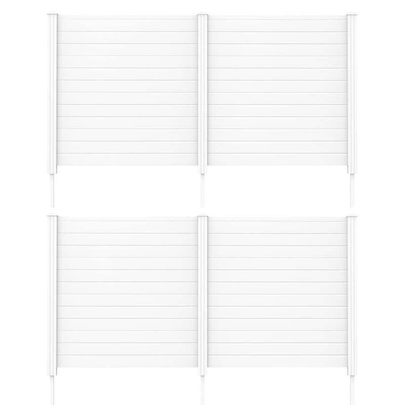 2/4 Panels Air Conditioner Fence, 48"W x 48"H Outdoor Privacy Screen Decorative Trash Can Enclosure PVC Pickets for Garden Patio Lawn