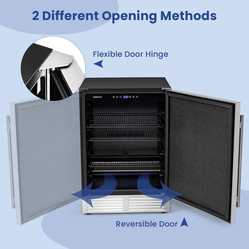 190 Cans Under Counter Drink Beverage Fridge w/Removable Shelves, 24" Built-in & Freestanding Wine Refrigerator Cooler