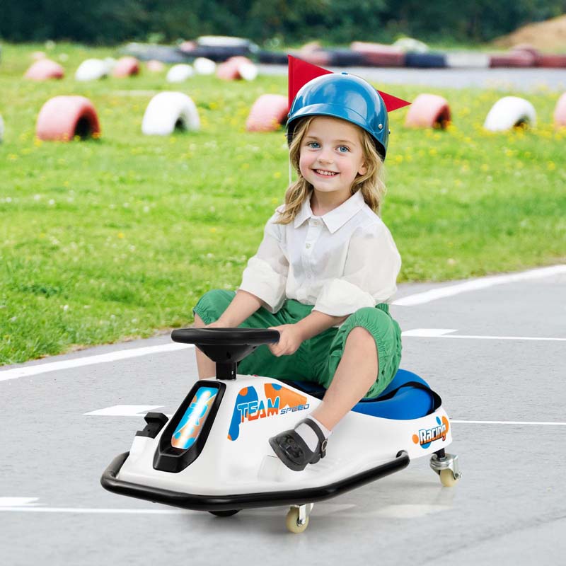 24V Kids Ride On Drift Car with 360° Spin, 3 Flags Included, Electric Drifting Go Kart for Kids, Racing Car for Toddlers Aged 3+