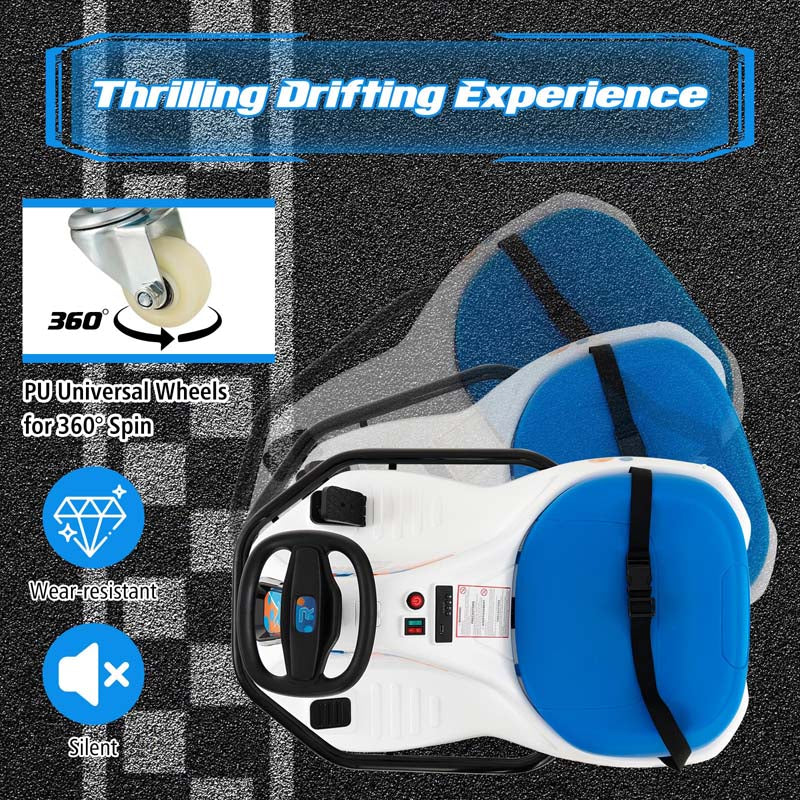 24V Kids Ride On Drift Car with 360° Spin, 3 Flags Included, Electric Drifting Go Kart for Kids, Racing Car for Toddlers Aged 3+