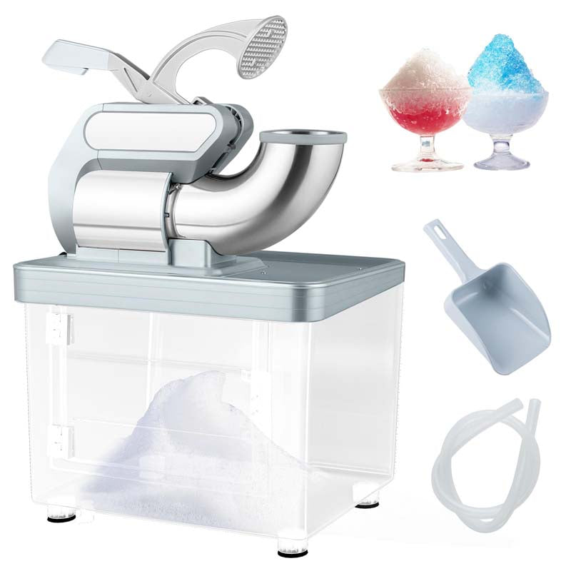 660LBS/H Commercial Ice Crusher, 300W ETL-Approved Stainless Steel Snow Cone Machine with Dual Blades & Safety Switch for Home Restaurant Bar