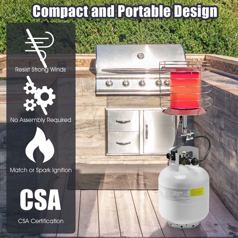 42,000 BTU Propane Tank Top Heater, 360° Portable Gas Tank Heater with Tip-Over Safety Switch for Indoor Outdoor Camping Hunting Ice Fishing, Garage