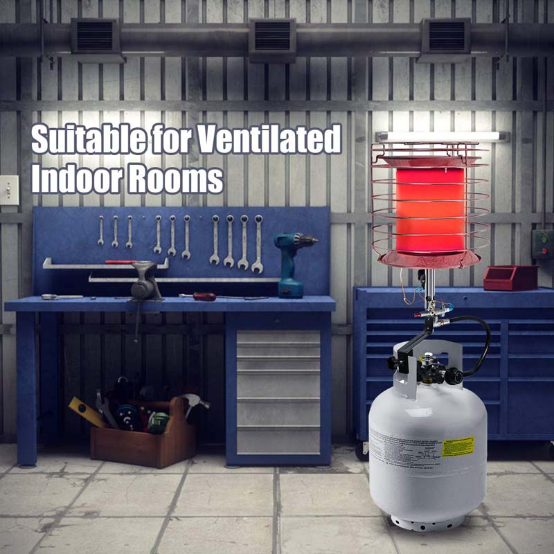 42,000 BTU Propane Tank Top Heater, 360° Portable Gas Tank Heater with Tip-Over Safety Switch for Indoor Outdoor Camping Hunting Ice Fishing, Garage