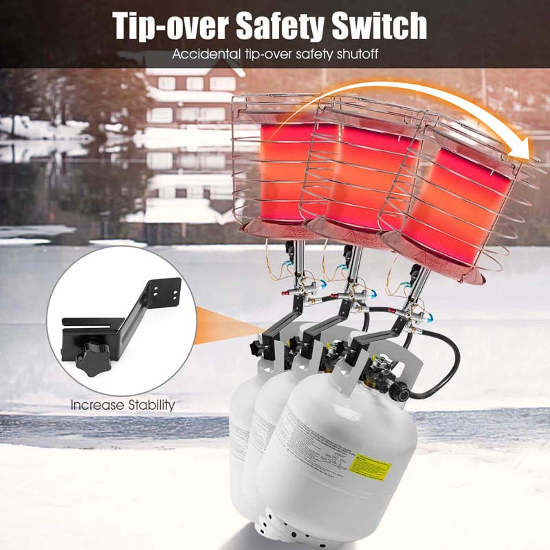 42,000 BTU Propane Tank Top Heater, 360° Portable Gas Tank Heater with Tip-Over Safety Switch for Indoor Outdoor Camping Hunting Ice Fishing, Garage