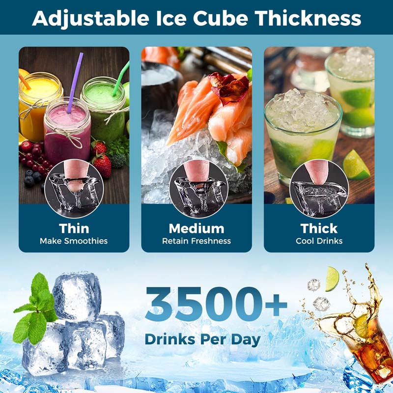 353LBS/24H Split Commercial Ice Maker Machine with 198LBS Storage Bin & Auto Self-Cleaning, Industrial Ice Maker w/SECOP Compressor