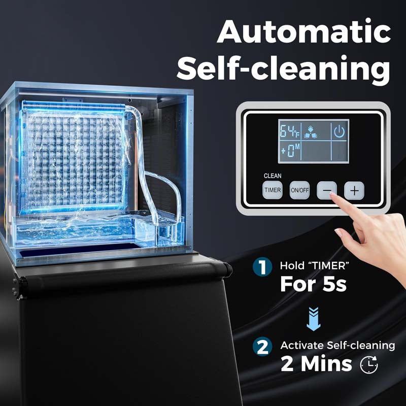 353LBS/24H Split Commercial Ice Maker Machine with 198LBS Storage Bin & Auto Self-Cleaning, Industrial Ice Maker w/SECOP Compressor