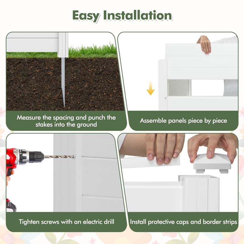 2/4 Panel Air Conditioner Fence, 48"W x 49"H Outdoor Privacy Screen HDPE Decorative Trash Can Enclosure with Ground Stakes for Garden
