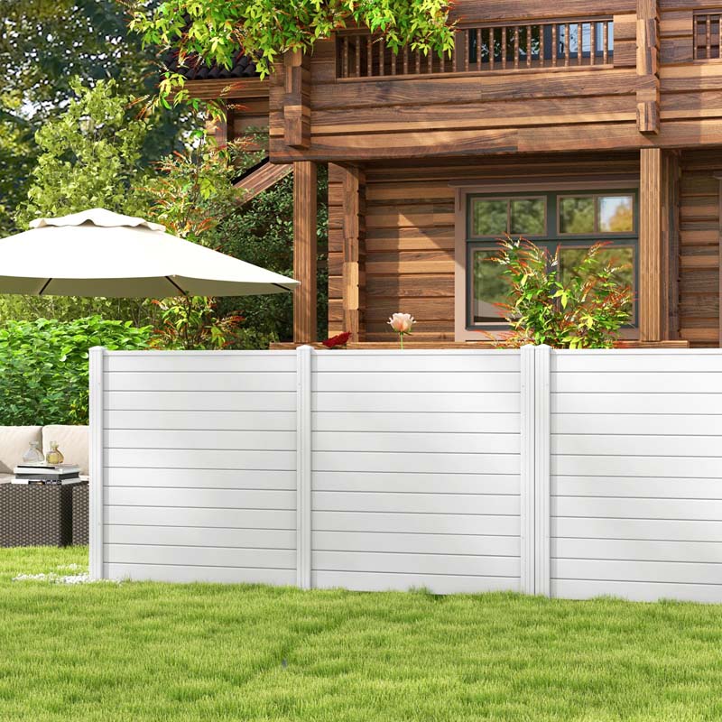 2/4 Panel Air Conditioner Fence, 48"W x 49"H Outdoor Privacy Screen HDPE Decorative Trash Can Enclosure with Ground Stakes for Garden