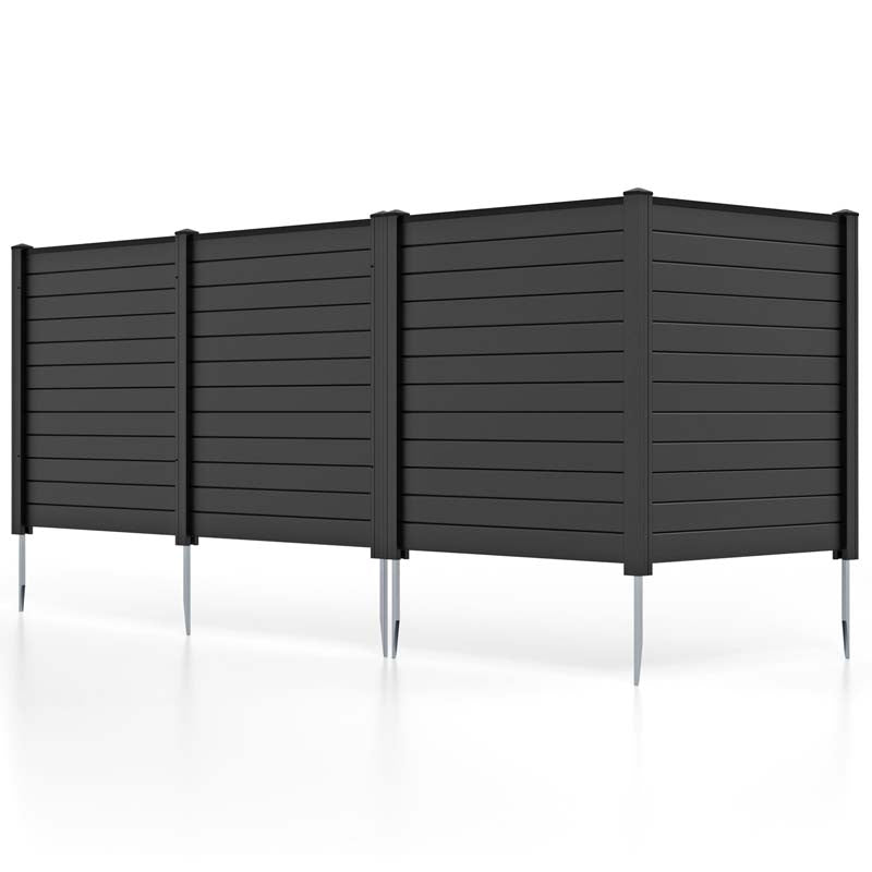 2/4 Panel Air Conditioner Fence, 48"W x 49"H Outdoor Privacy Screen HDPE Decorative Trash Can Enclosure with Ground Stakes for Garden