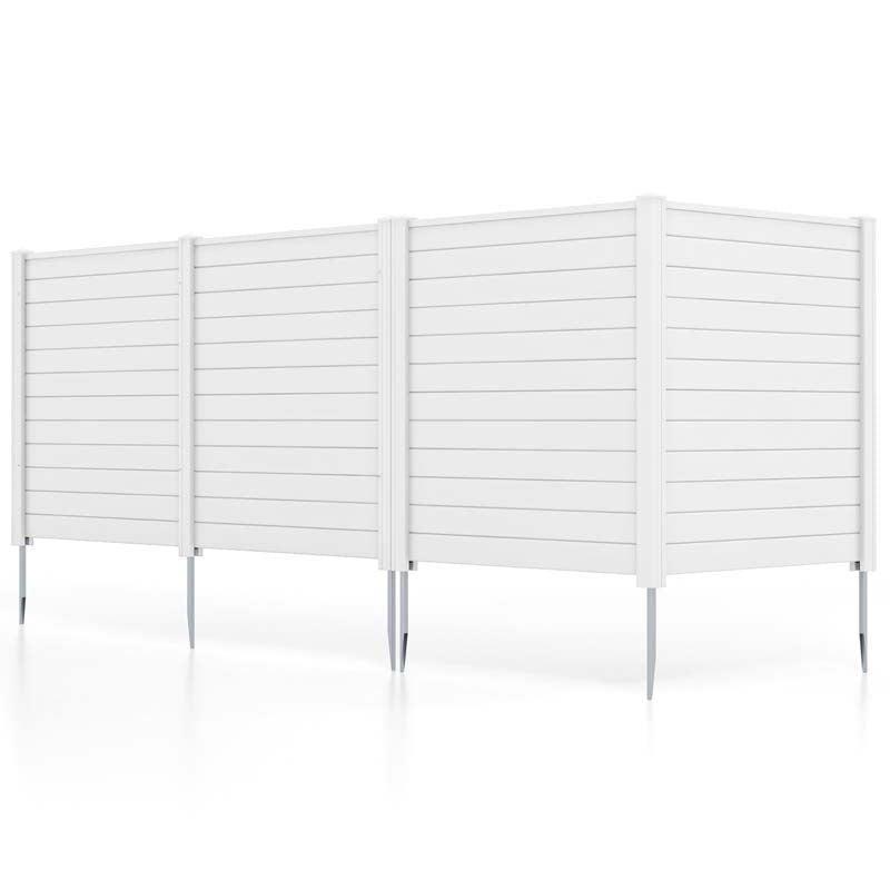 2/4 Panel Air Conditioner Fence, 48"W x 49"H Outdoor Privacy Screen HDPE Decorative Trash Can Enclosure with Ground Stakes for Garden