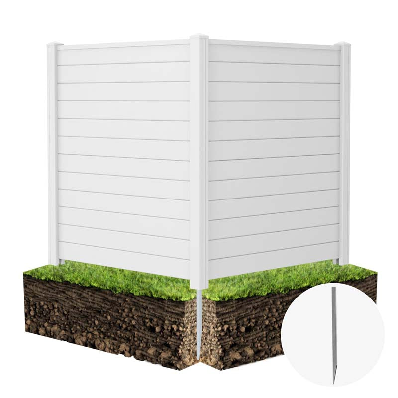 2/4 Panel Air Conditioner Fence, 48"W x 49"H Outdoor Privacy Screen HDPE Decorative Trash Can Enclosure with Ground Stakes for Garden