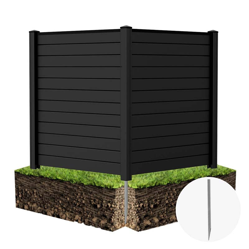 2/4 Panel Air Conditioner Fence, 48"W x 49"H Outdoor Privacy Screen HDPE Decorative Trash Can Enclosure with Ground Stakes for Garden