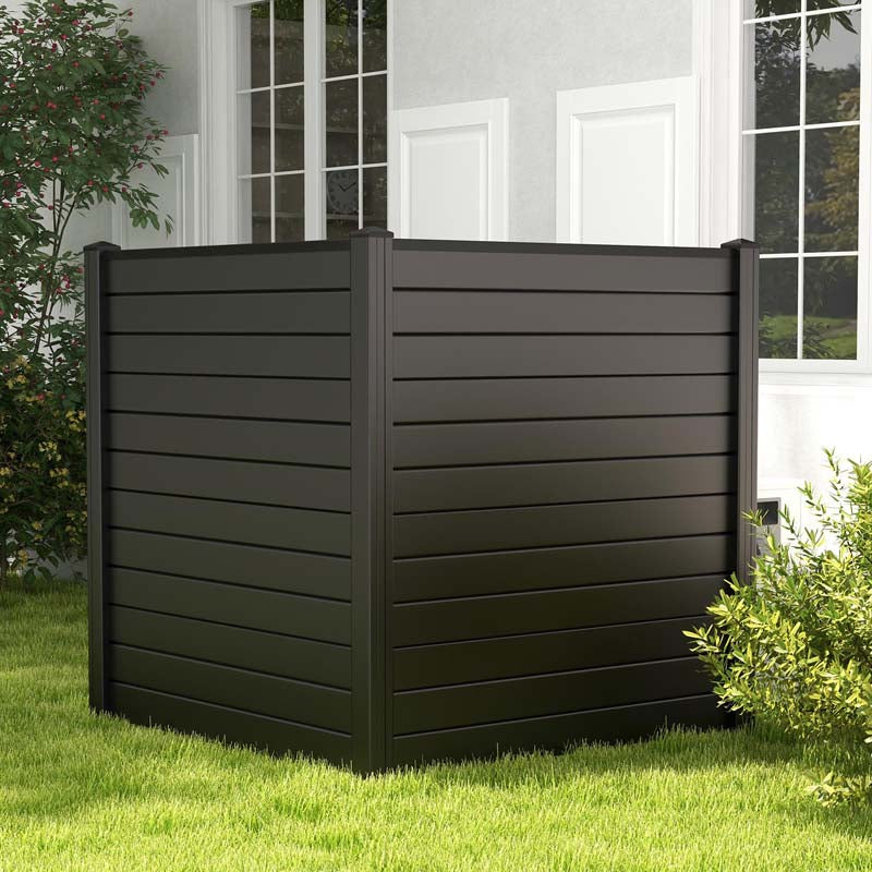 2/4 Panel Air Conditioner Fence, 48"W x 49"H Outdoor Privacy Screen HDPE Decorative Trash Can Enclosure with Ground Stakes for Garden