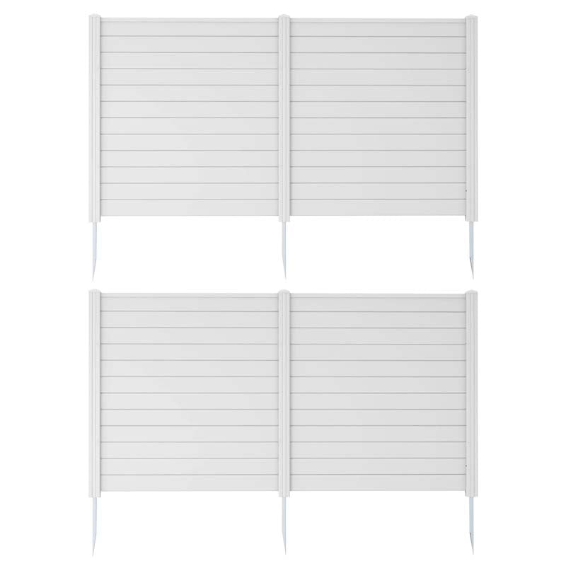 2/4 Panel Air Conditioner Fence, 48"W x 49"H Outdoor Privacy Screen HDPE Decorative Trash Can Enclosure with Ground Stakes for Garden