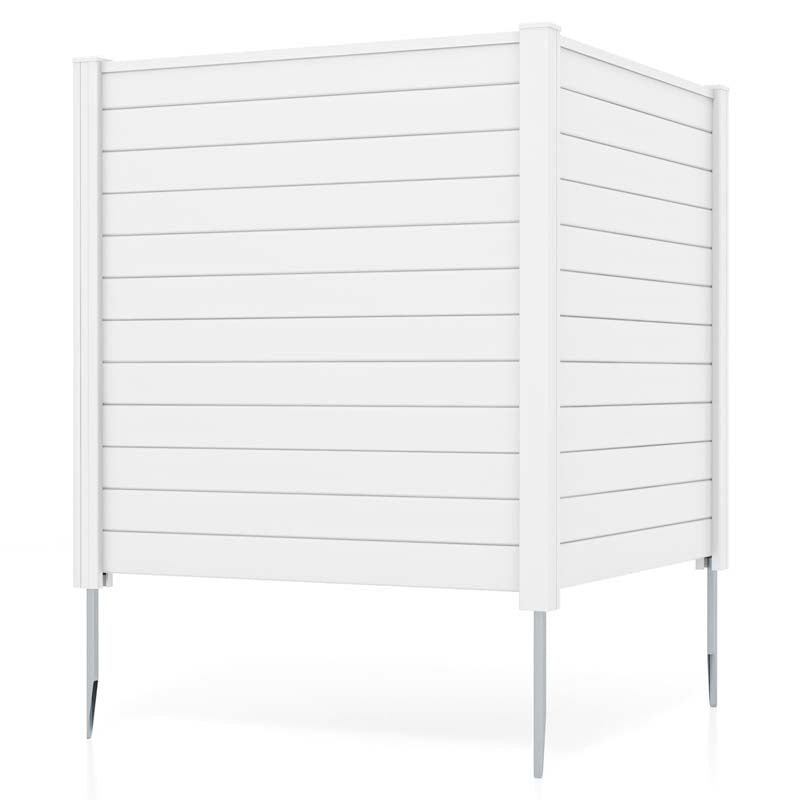 2/4 Panel Air Conditioner Fence, 48"W x 49"H Outdoor Privacy Screen HDPE Decorative Trash Can Enclosure with Ground Stakes for Garden