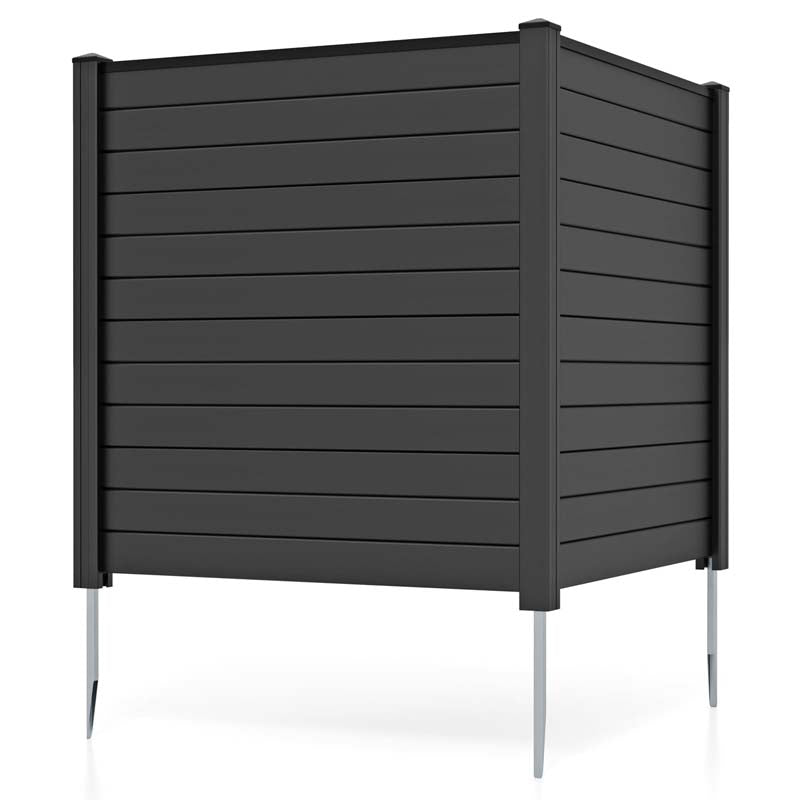 2/4 Panel Air Conditioner Fence, 48"W x 49"H Outdoor Privacy Screen HDPE Decorative Trash Can Enclosure with Ground Stakes for Garden
