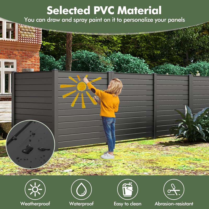 2/4 Panel Air Conditioner Fence, 48"W x 49"H Outdoor Privacy Screen HDPE Decorative Trash Can Enclosure with Ground Stakes for Garden