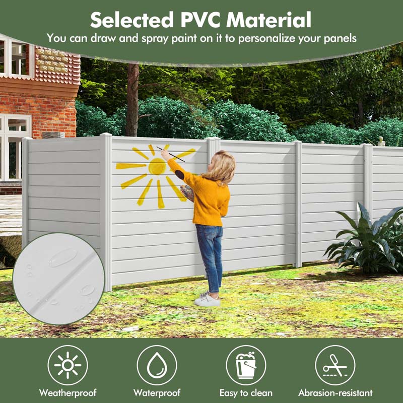 2/4 Panel Air Conditioner Fence, 48"W x 49"H Outdoor Privacy Screen HDPE Decorative Trash Can Enclosure with Ground Stakes for Garden
