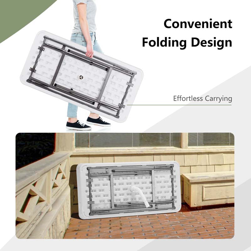 4FT Folding Ice Table with Drain, Bucket & Removable Skirt, Portable Fill and Chill Table for Food Beverage, Party BBQ Camping, No Assembly