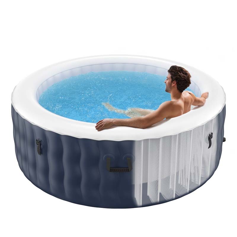 4-Person SaluSpa Inflatable Hot Tub Spa with 108 Massage Bubble Jets, Air Pump, Filter Cartridge & Cover, Portable Outdoor Blow Up Spa