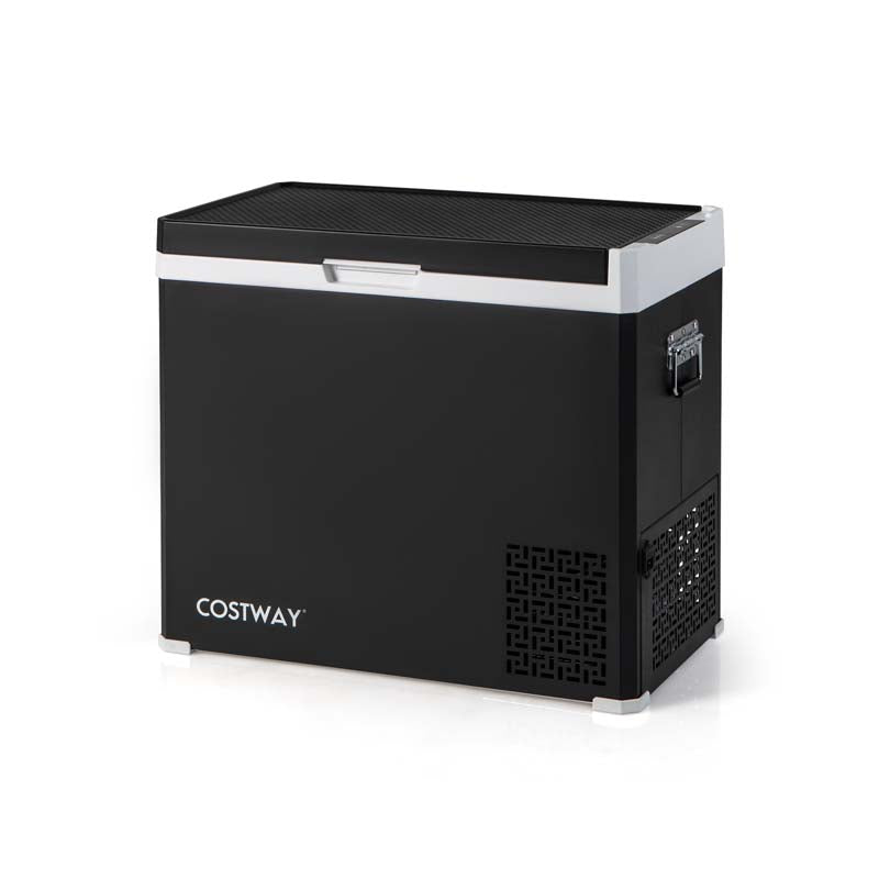 53QT Portable Car Fridge Freezer for Camping Travel, Dual-zone Electric Cooler w/-4℉~68℉ Adjustable Range, 12/24V DC & 110-240V AC