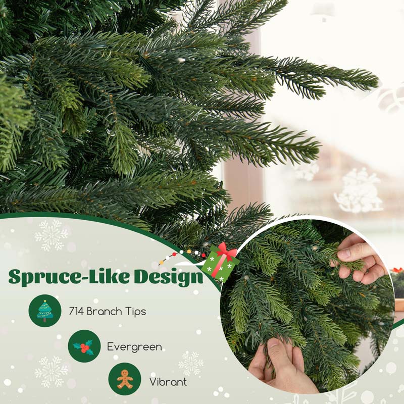 6/7.5/9 FT Pre-lit Artificial Christmas Tree with 260/380/560 Multicolor Lights, 714/1162/1770 Branch Tips, 11 Lighting Modes, Remote & Timer