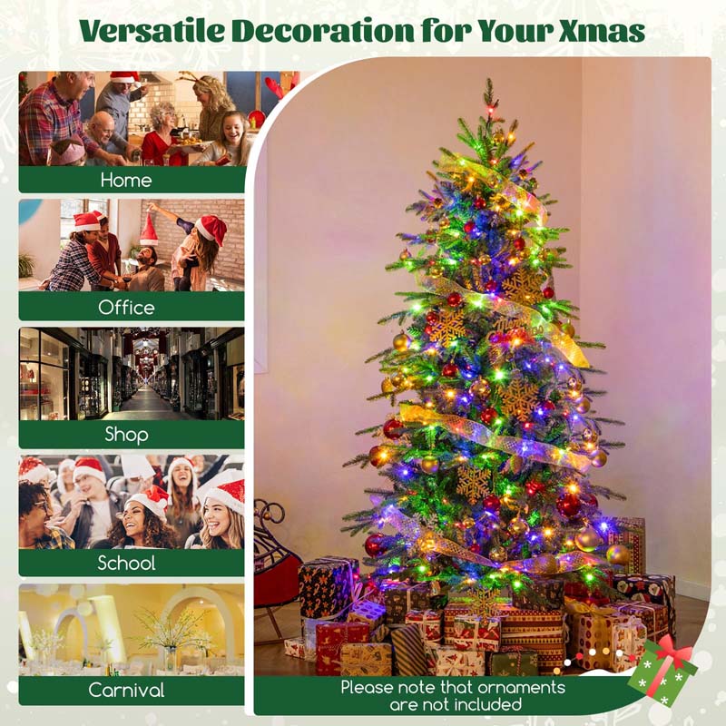 6/7.5/9 FT Pre-lit Artificial Christmas Tree with 260/380/560 Multicolor Lights, 714/1162/1770 Branch Tips, 11 Lighting Modes, Remote & Timer